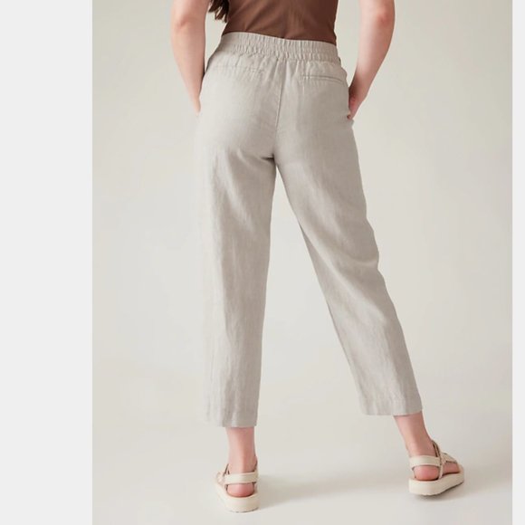 🌸 NWT Athleta Voyager Linen Pants Undyed (SIZE 18 + 10T) - Picture 4 of 13